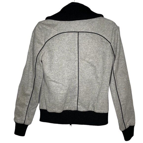 Veronica Beard coat felted wool cashmere bomber jacket gray black scuba Dickey - Picture 4 of 9